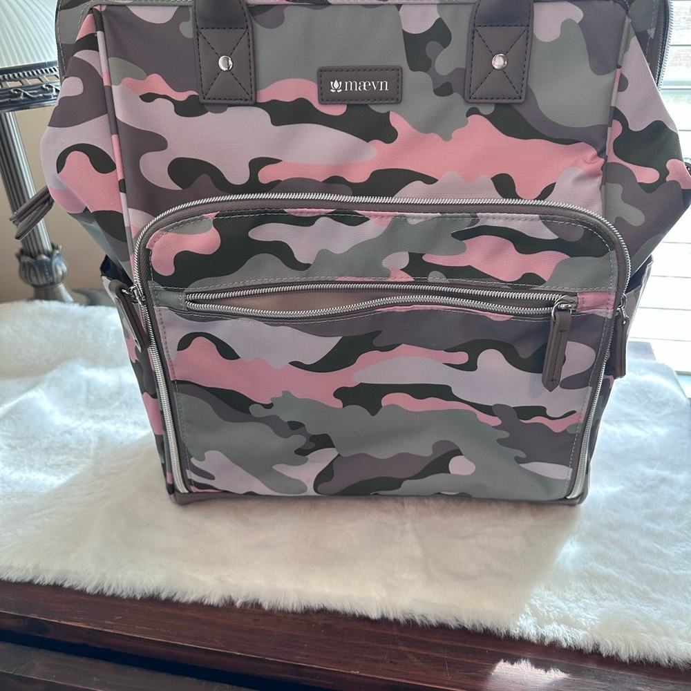 Pink and Green Camouflage Medical Backpack Bag